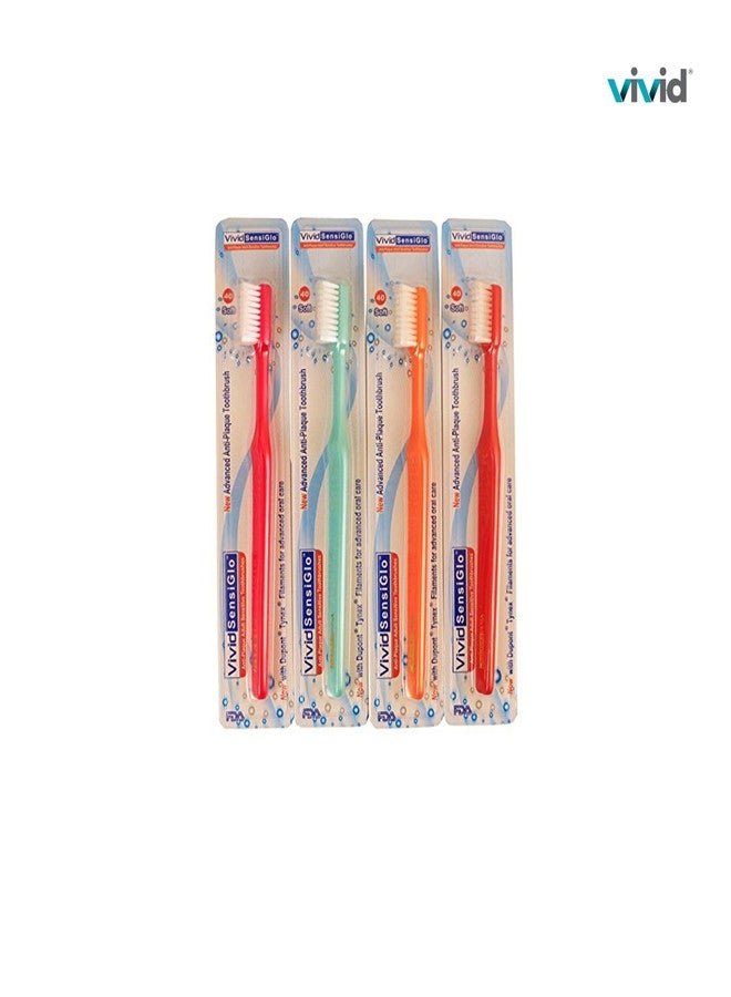 فيفيد فرشاة أسنان فيفيد سينسي جلو بريميوم للبالغين بشعيرات دوبونت تاينكس متعددة الطبقات - شعيرات فائقة النعومة للثة الحساسة - لإزالة البلاك - عبوة من 72 - Image 4